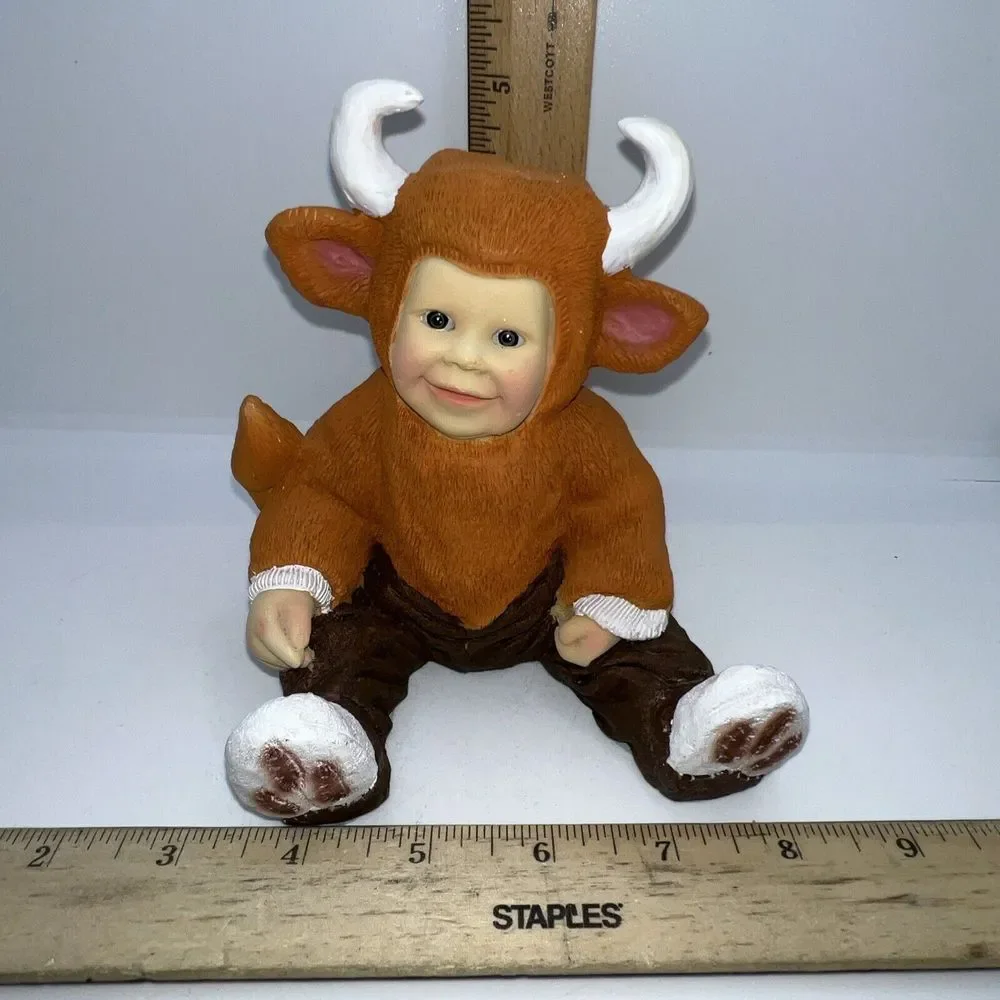 Figurine Baby‎ in a Bull Animal Costume 5 Inches Tall